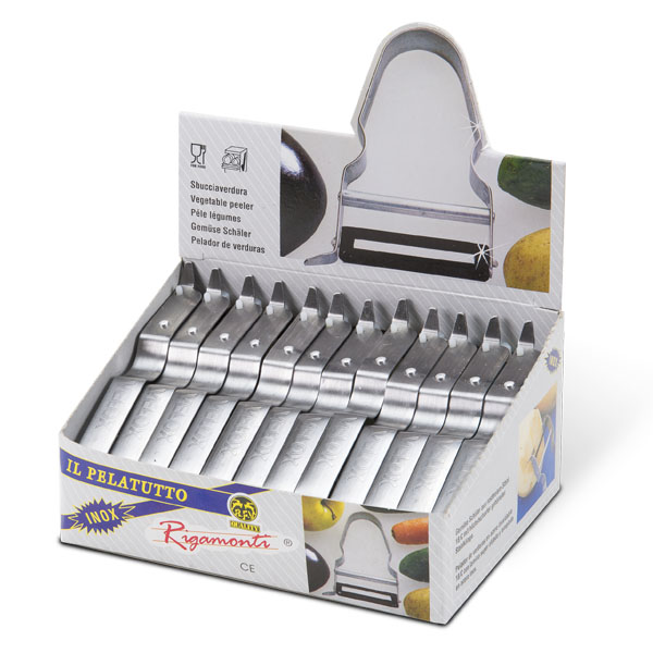 Lurch 10098 Pelapatate Super In Acciaio Inox - Ideale Per Frutta E Verdura Con Buccia Dura (Pomodori, Kiwi, Peperoni) - Ergonomico E Lavabile In Lavastoviglie